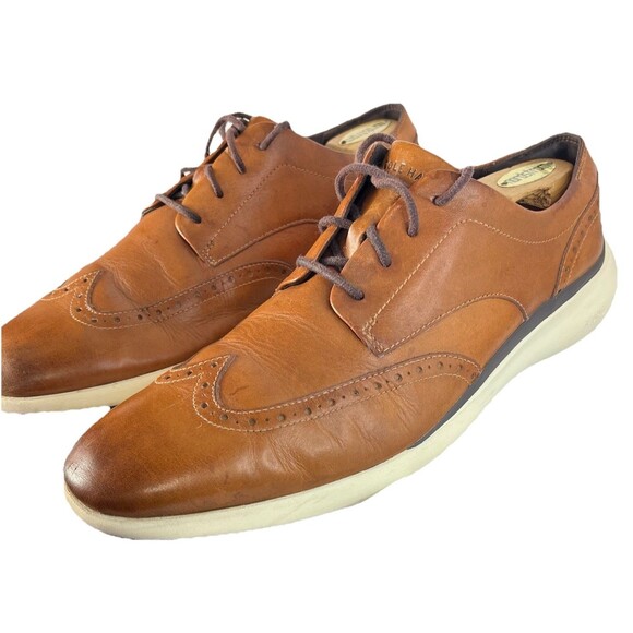 Cole Haan Handmade Mens Brown Leather Wingtip Oxford Sneakers 12 main image 10